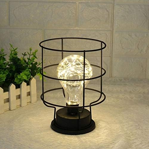 Amazon.co.jp デスクライト レトロアイアンアートミニマル中空テーブルランプ読書灯ナイトライト (Lampshade Color