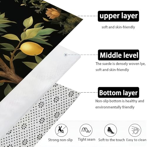 Paillasson attrape poussière 50x80cm tapis de sol lavable citronnier - 7