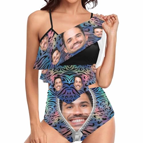 Custom Face Bikini Set for Women Personalized Tankini Swimsuits 2 Piece with Husband Face Funny Bathing Suit Swimwear2