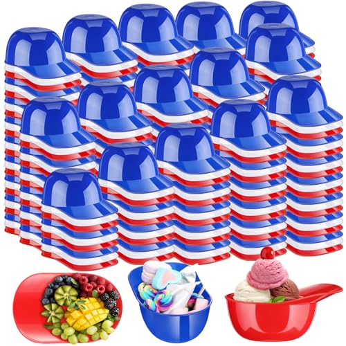 Baderke Ice Cream Baseball Helmet Bowl, Red, Dark Blue, White, 320 Pack
