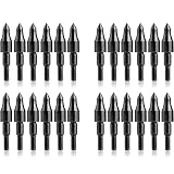 JIAKAI 24 Piece Black Screw-in Archery Bullet Points Arrow for Field Target Practice Shooting,100 Gr