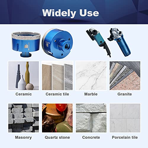 Diamond Drill Bit 75mm,BRSCHNITT 1pc M14 Vacuum Brazed Diamond Tip Drill Bit for Tile Porcelain Stoneware Ceramic Marble Granite Drilling,Suitable For Angle Grinders - Image 4