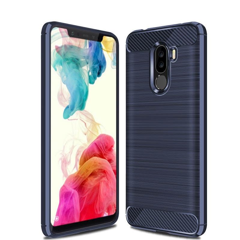 Image of Hybrid Carbon Fiber Back Case for Xiaomi Pocophone F1 (Blue)