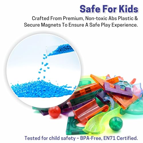 Image of Chanak 48 PCS Magnetic Tiles for Kids, Magnetic Building Blocks, Constructing & STEM Learning Creative Educational Brain Toys, 3D Magnetic Tiles Marble Set Great Birthday Gift for Boys & Girls Age 3+