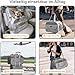 A 4 PET Transportbox Katze, Hundetasche Flugzeug für Kabine/Auto, Leicht Hunde Flugtasche mit patentieren Sicherheit Schnallen/4 Mesh/Aufbewahrungstasche, Grau