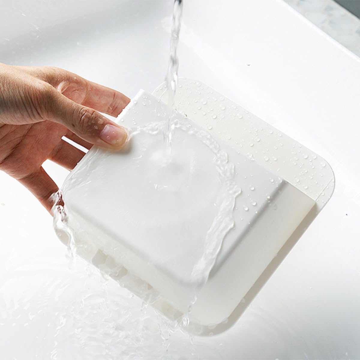 Didiseaon Scatole Portaoggetti da Parete 2 Pezzi senza Foratura per Bagno e Cucina, Contenitori Salvaspazio Multifunzionali in Plastica Sigillata, Organizer Bagno Resistente alla Polvere