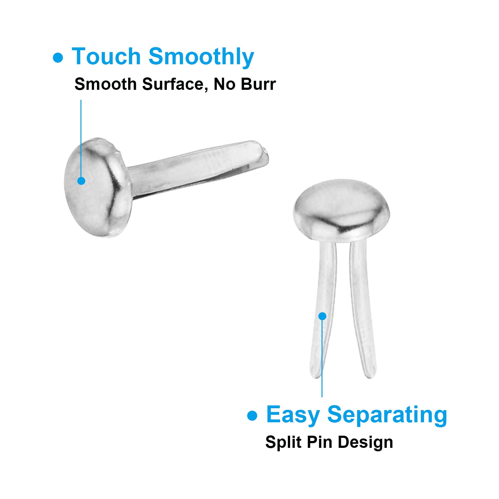 1000 Stück Mini Brads Pastell - Metall Bastelklammern 4,5x8mm Für Scrapbooking