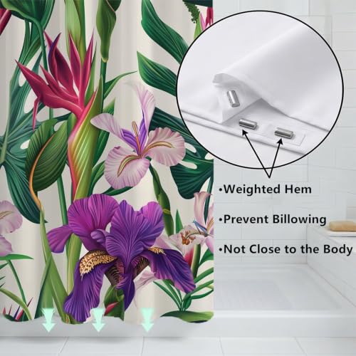 Rideau de douche 130x170cm Iris en polyester imperméable - 6