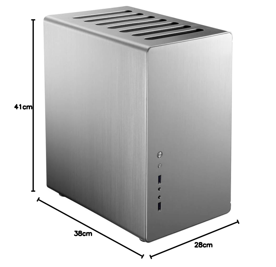 Jonsbo RM2 Midi-Tower Computer case Medio Tour; ATX Case, Valigetta computer, Torre Gamer, Media Tower ATX, Piccola Torre Pc, Argento