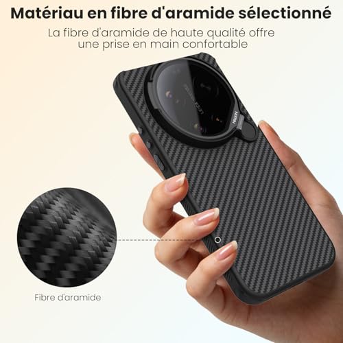 Coque Xiaomi 17 Ultra Nillkin en fibre d'aramide magnétique avec support photo - 2