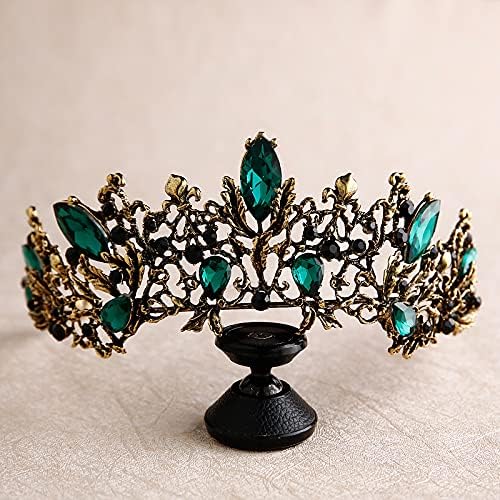 hair jewelry crown tiaras for women Baroque Retro Black Bridal Crystal Tiaras Crowns Princess Pageant Prom Rhinestone Veil Tiara Wedding Hair