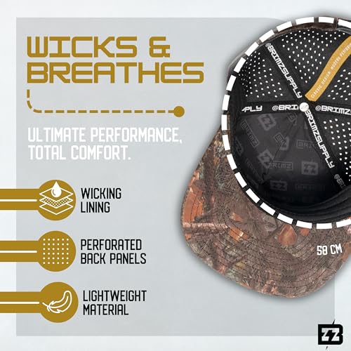 Image of BRIMZ Golf Performance Hat - Tee Holder & Magnetic Brim - Breathable Sweat & Water Resistant Golfing Snapback Cap