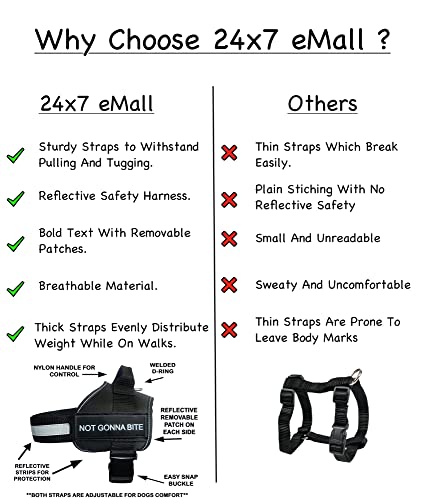 Image of 24x7 eMall Dog Harness Dog Not Gonna Bite Vest Loop Straps and Handle and Adjustable (XL- 28-38 Inch Girth)