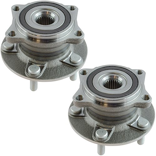 Image of TRQ Rear Wheel Bearing and Hub Assembly Set 2 Piece Compatible with 10-15 Mitsubishi Lancer Evolution GSR 10-15 Lancer Evolution MR 07-12 Outlander AWD 11-12 Outlander Sport 4WD