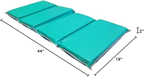 Miniatura 10 de CASE PACK de 6 KinderMat Jr. Daydreamer, 2 pulgadas de grosor, tapete de descanso de 4 secciones, 44 x 19 x 2 pulgadas, azulverde azulado, 100%