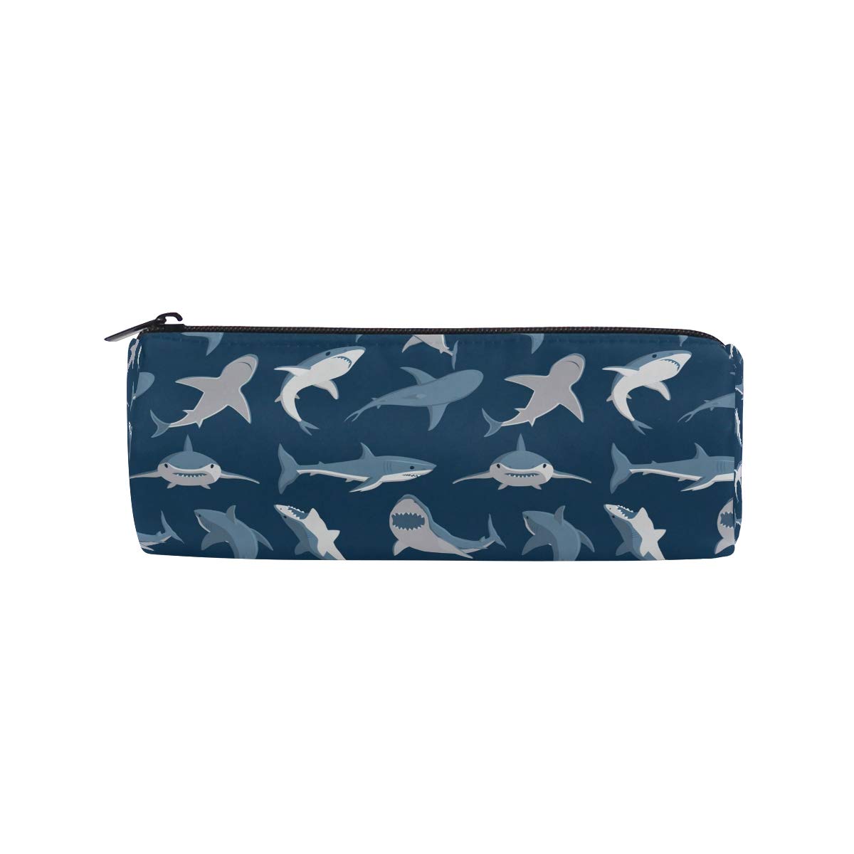 Pencil Case Pen Pounch Bag Ocean Navy Blue Shark Zipper