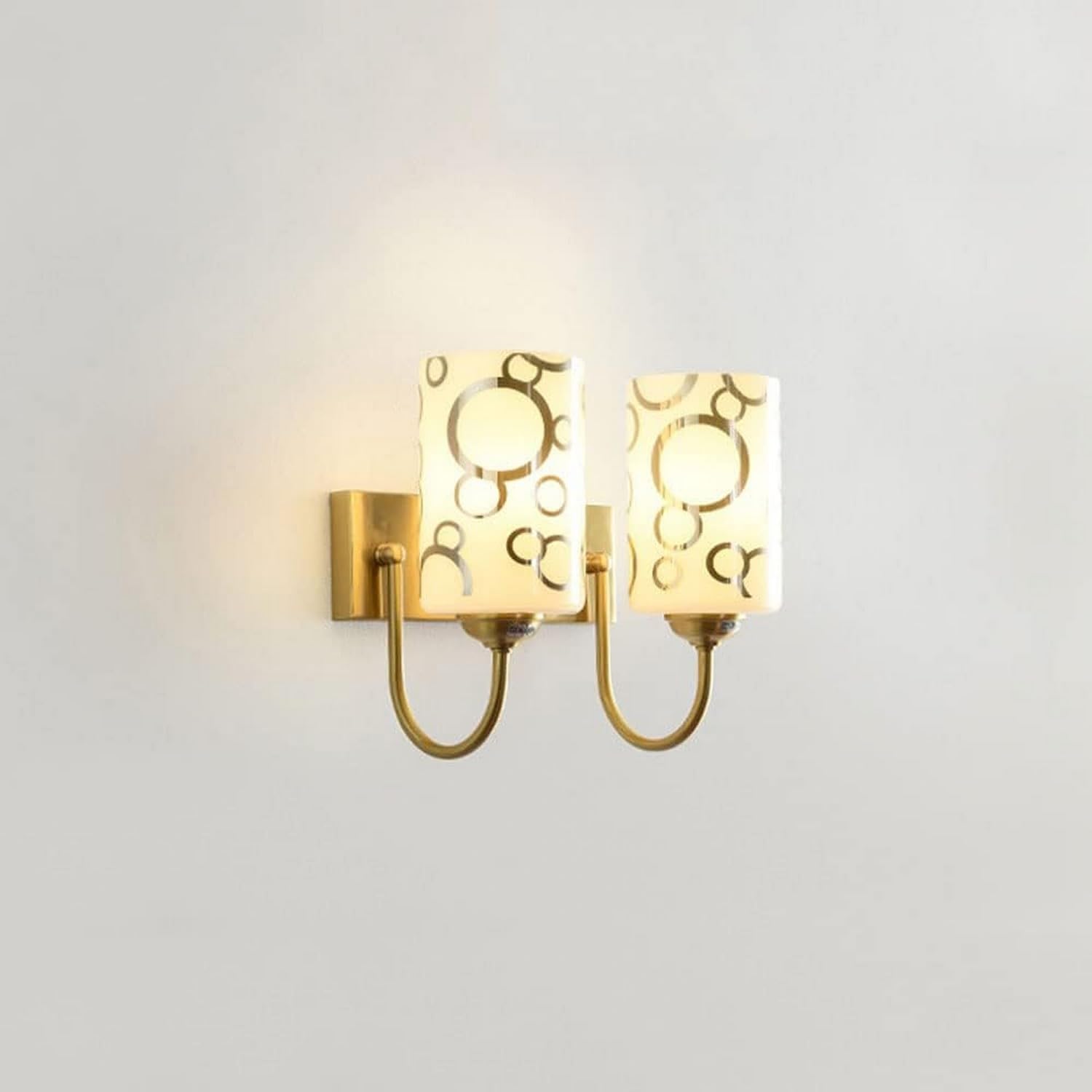 VDOQTLJT Wall Lighting Light Modern Chic Lamp Bedroom Nightstand Brass Lantern Study Room Reading Glass Sconce Living Decoration E27 Fixture H9.06in L(B)