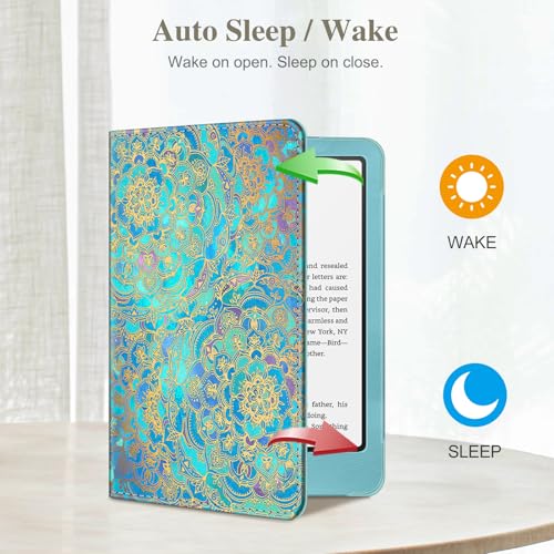 Image of Fintie Case for 7 inch /6.8 inch Kindle Paperwhite(12th /11th Generation-2024 /2021) and Kindle Colorsoft Signature Edition -Slim Foldable Stand Cover Auto Wake /Sleep for Paperwhite 2024, Shades of Blue