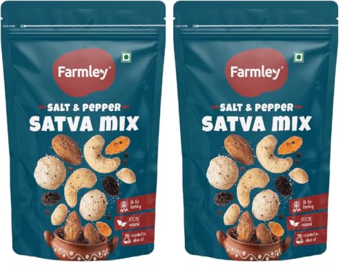 Image of Farmley Snack Mix | 120g | 6 Superfood in 1 Mix | Mixed Nuts, Mixed Dry Fruits, Dry Fruits, Nuts and Seeds Mix, Almonds, Cashew, Pumpkin & Sunflower Seeds, Guilt free Snack (Pack of 2)