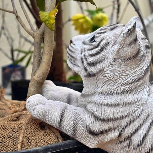 Amazon.co.jp: 置物ホワイトタイガートラのオブジェ かわいい 小さい