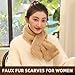 Eeuwigegelofte Women's Faux Fur Scarf with Detachable Collar - Super Soft Winter Shawl Wrap, Khaki Neck Warmer for Fall Winter Spring, Cozy Fashion Accessory