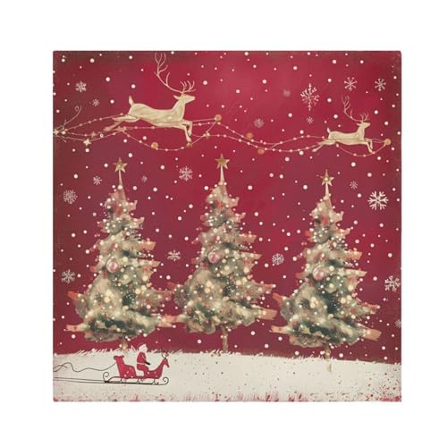 Servilletas de tela navideñas set de 6 multicolor 20x20 pulg miniatura 1