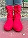Forever Selena-58 Women's Fashion Mid Calf Flat Heel Side Zipper Slouch Boots Red Suede 7