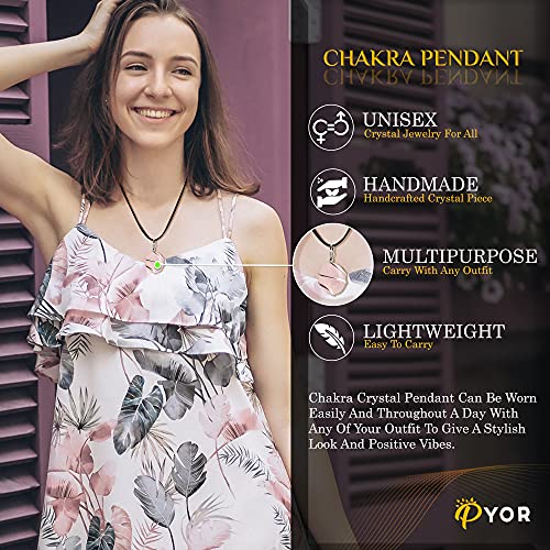 Pyor Rose Quartz Crystal Necklace Tumbled Gemstone Pendant For Men & Women, Pink Quartz - Chakra Stones Necklaces, Spiritual Jewelry, Abundance, Stone Necklaces For Women Good Luck Gift #TOP4