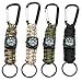 Produktbild Paracord Keychain Paracord Key Fob Outdoor Camping Keyring with Carabiner Hook Outdoor Key Chain Keychain Carabiner Tarnarmee grün Mit Kompass Zum Wandern im Freien mit dem Fahrrad4 Stück