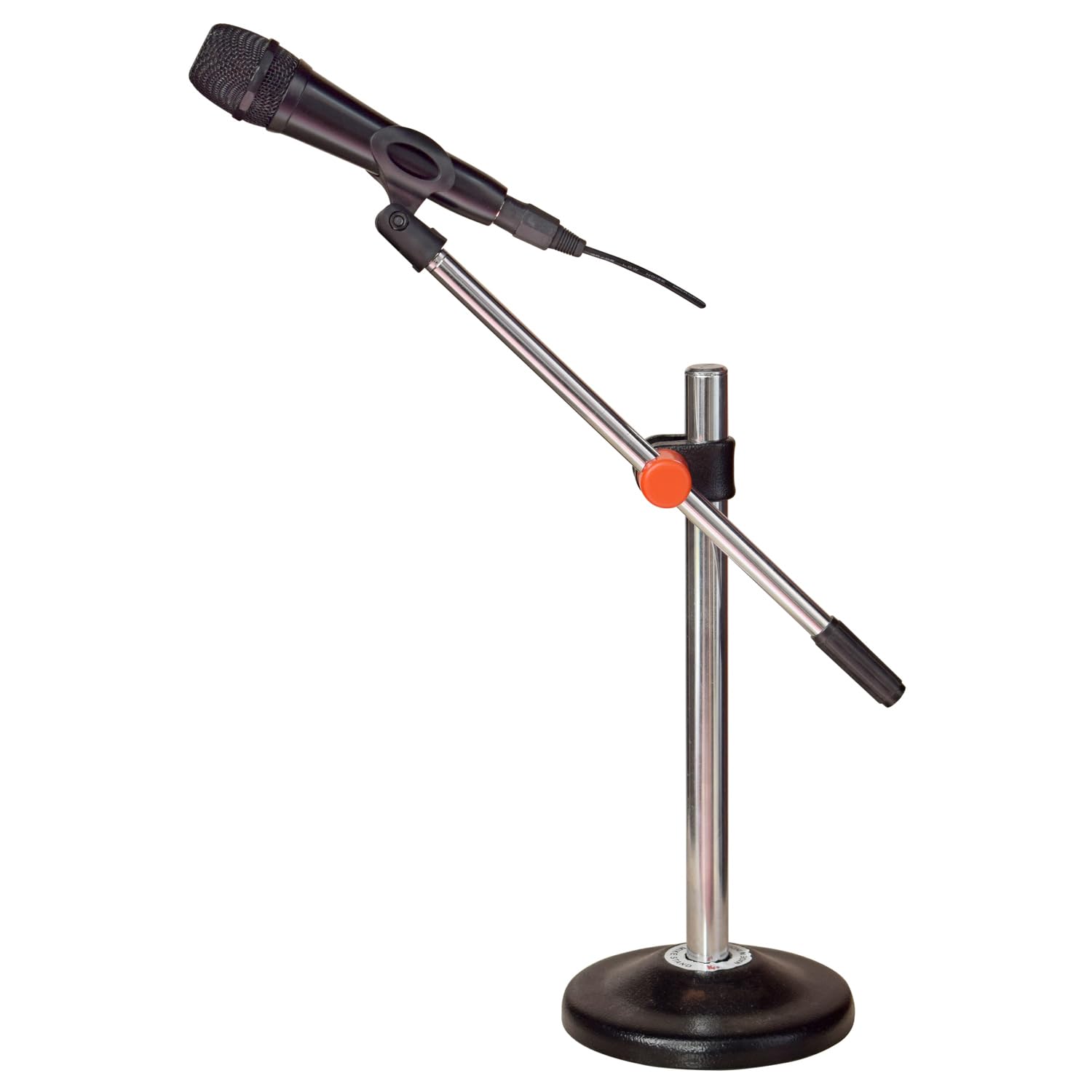 kh Iron Base Universal Microphone Stand for Desktop/Table/Floor Stand for Harmonium, Table, Podcasting With (Mic Clip) (HEAVY)-image-26