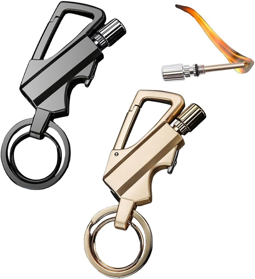Permanent Match Infinity Lighter, Multitool Keychain Lighter with Bottle Opener, Waterproof, for Outdoor Survival(2pack 2)