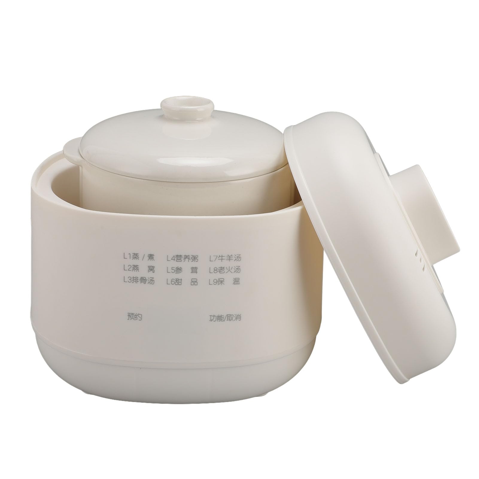 Elektrischer Eintopf, Anti-Dry-Burn, Kleiner Schongarer, Mini-Auflauftopf mit Timer-Deckel für das Kochen von Suppen in der Küche zu Hause (EU-Stecker 220 V)
