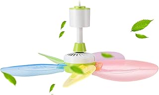 Afang Fan Mini Ventilateur Plafond, ABS Plafond Plastique ne sont Pas lumières, Bleu Portable Amovible Ventilateur Plafond Silencieux Maison Bureau