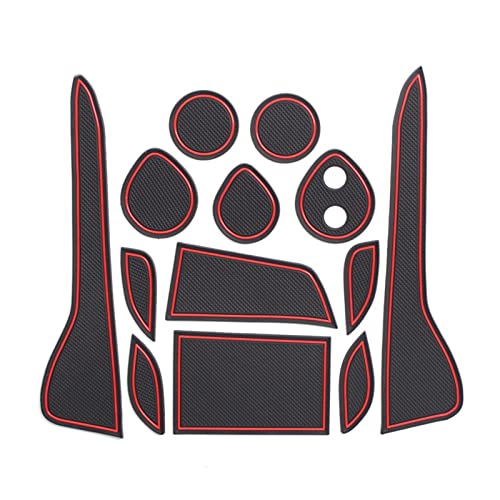Posavasos antideslizante con ranura de puerta para coche C-HR, alfombrilla protectora roja