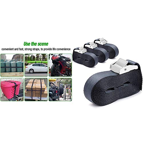 Image of DIY Crafts Pack of 1 Pc, Black-Multi, Break Tie Down Straps Lashing Strap Cargo Straps Cam Buckle Travel Luggage Accessories Lashing Motorcycles Lawn (Pack of 1 Pc, Black-Multi)
