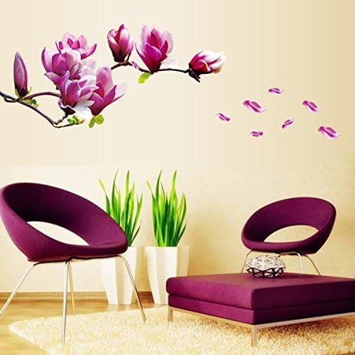 Miniatura 2 de Calcomanías de pared autoadhesivas extraíbles de 70.9 x 23.6 pulgadas, para dormitorio, sala de estar, pintura decorativa de magnolia, calcomanías