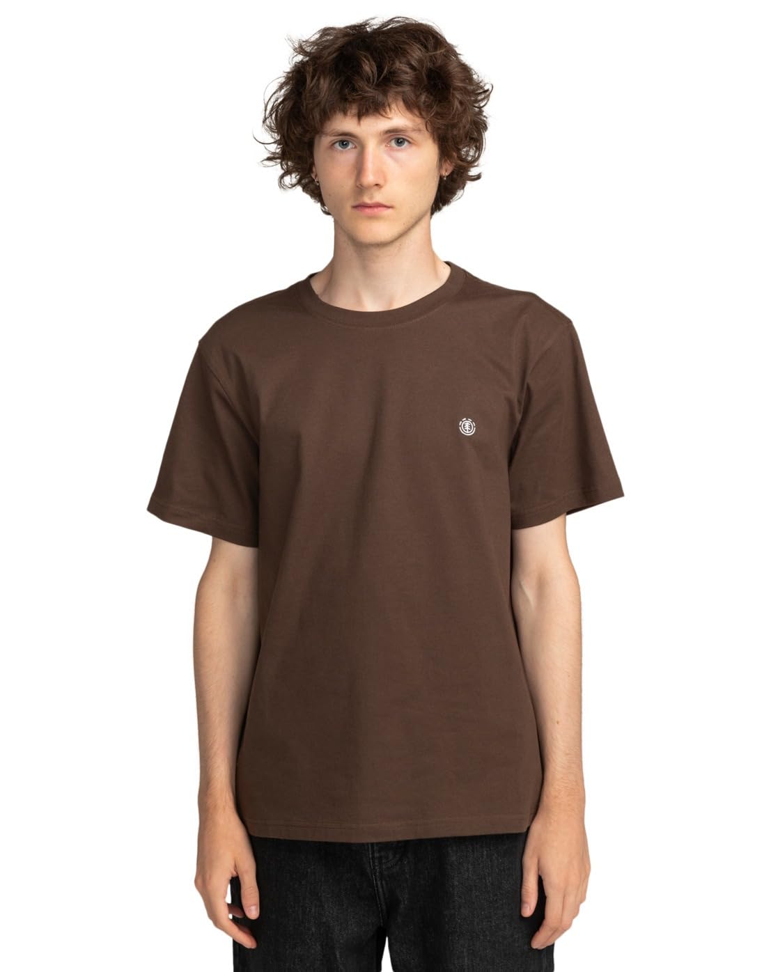 Element Icon Embroidery - Short Sleeve T-Shirt - Men - Brown.