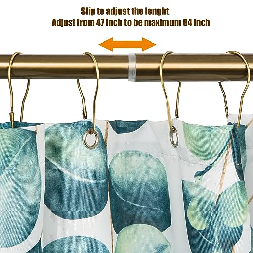 Image of Artiwell Heavy Duty Shower Rod, Adjustable Shower Curtain Rod, Expandable 47-84 Inch, Permanent Mount Shower Rod, Never Rust Stainless Steel for Window Curtain and Closet, Champagne Bronze
