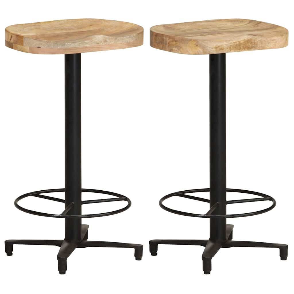 Taburetes Bar 2pcs 66cm Madera de mango macizo