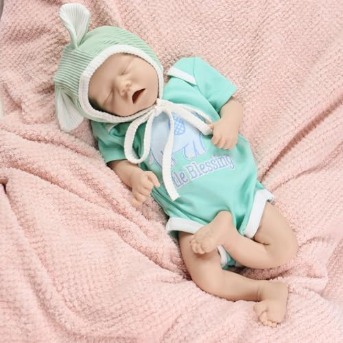 URMLHNRZ 18 Zoll realistisches Reborn-Baby-Mädchen, Ganzkörper-Silikon, unbemalt, schlafendes Neugeborenen-Puppe, Frühchen, Säugling für Künstler, Sammler und Kinder ab 3 Jahren – Bild 3