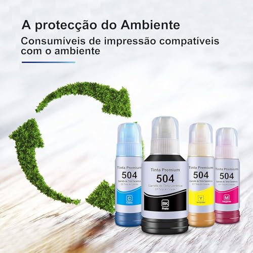 4x Refil Tinta 544 Para Epson L3150 L3250 L3110 L5190 L3210 L5290 L1250 L5590 T544