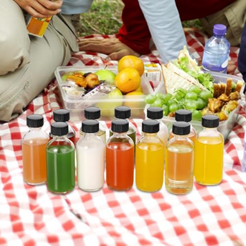 Botellas de disparos herméticas con embudos de acero, recipientes transparentes de 60 ml 4