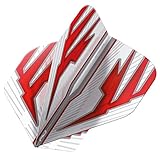 RED DRAGON Hardcore Radical Weiß und Rot Extra Dicke Standard Dart Flights - 4 Sätze pro Packung (12 Flights insgesamt)