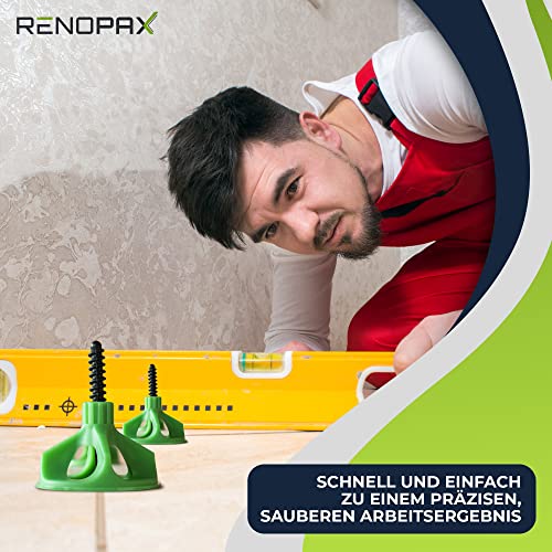 Fliesen Nivelliersystem für Profis und Laien - Praktisches Fliesen Werkzeug für ebene Fliesen, Platten, Naturstein - Verlegehilfe 2mm Fugen - Fliesenleger Set für 6-16mm Fliesen (50x Zughauben)