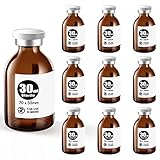 Ks-Tek Sterile Empty Vials with Self Healing Injection Port,with Aluminum Plastic Cap,Sterile Package (30ml Amber,10)