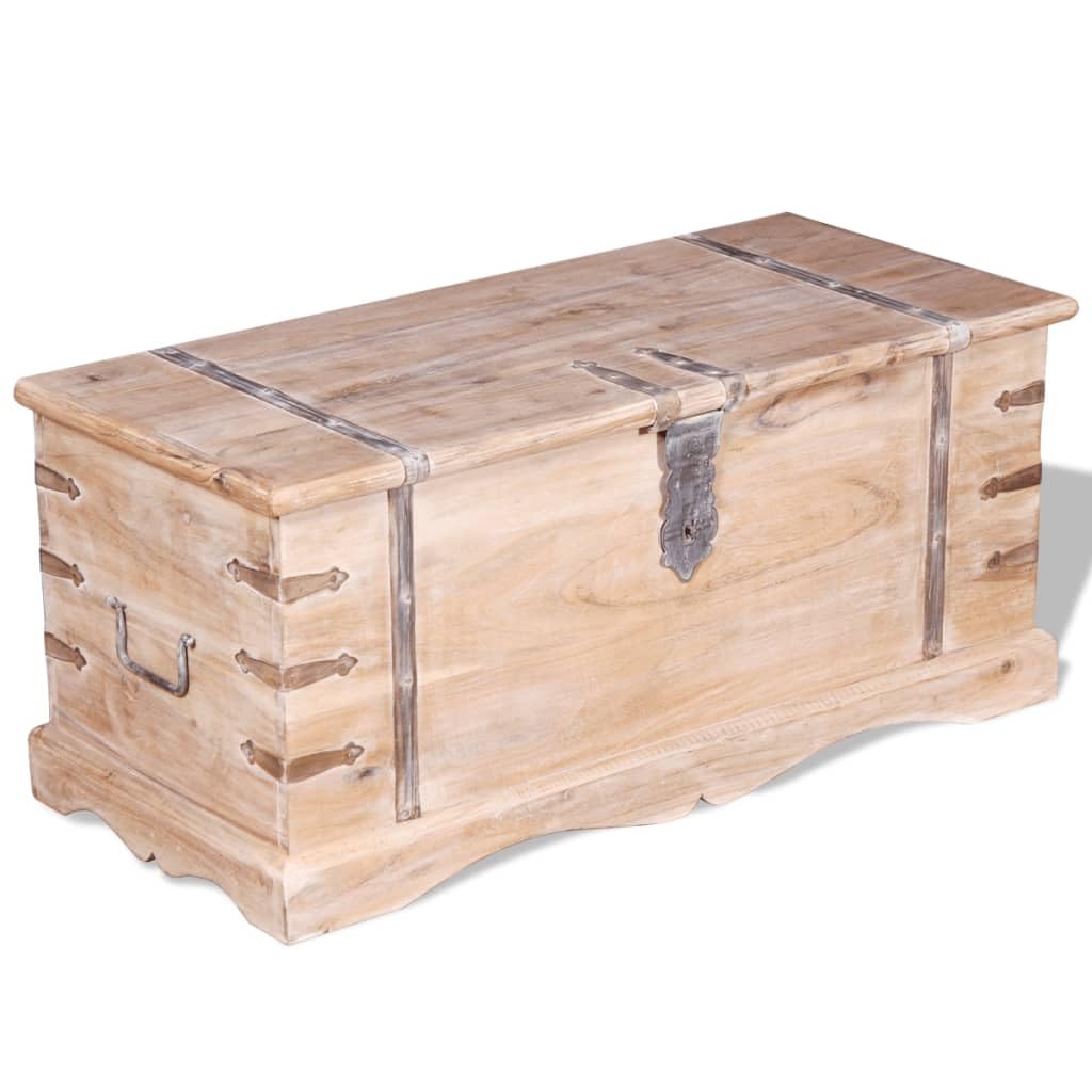Vidaxl Light Brown Storage Chest | Brown | Solid Acacia Wood | Medium | Storage Chest