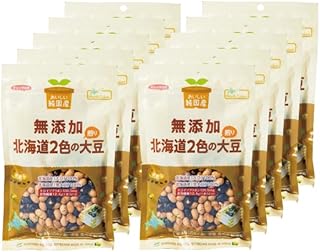 [公式] 無添加 北海道２色の煎り大豆 国産 プレゼント付き まとめ買い お菓子 スナック チャック付き 大豆イソフラボン プロテイン ノースカラーズ Northcolors (65g, 10個)