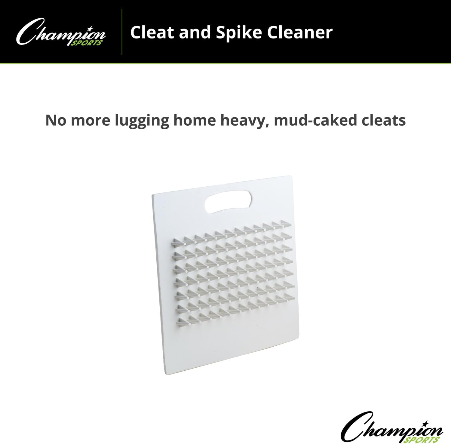 Champion Sports Tough Rubber Cleat and Spike Cleaner with Carry Handle