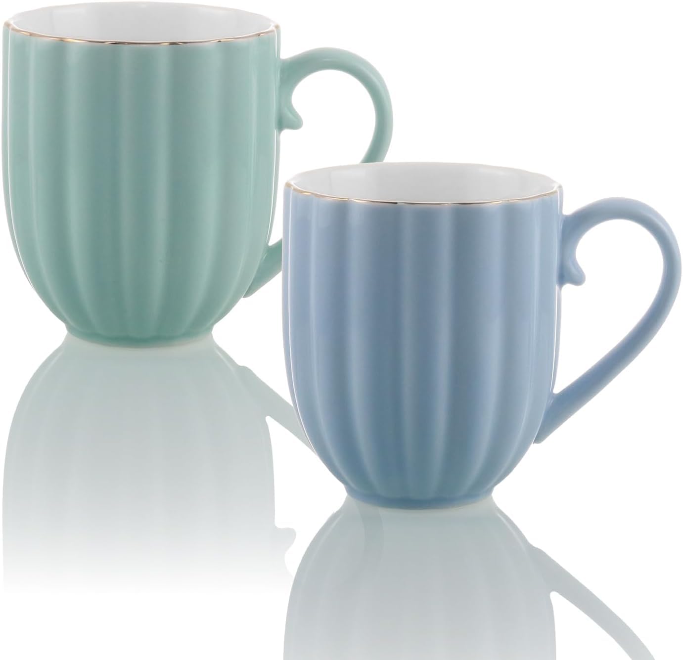 Set di 2 tazze da caffè in ceramica, 350 ml, perfette per espresso, tè, cappuccino, frullati, ideali per casa, bar e ufficio