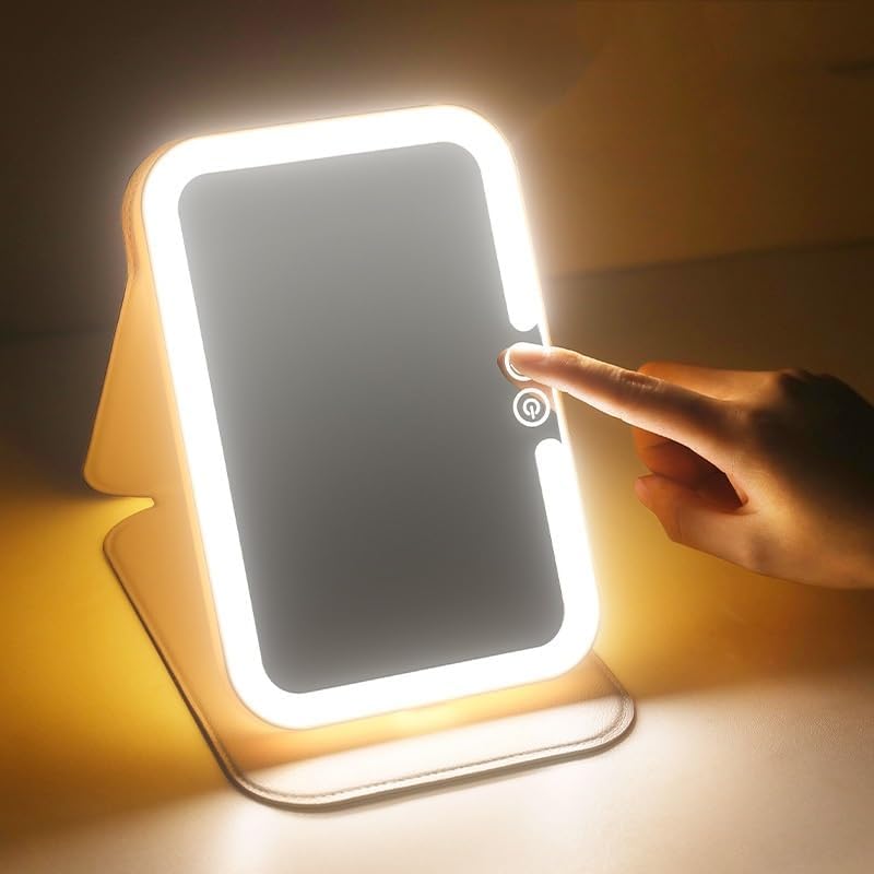 Large Lighted Makeup Updated with Lights Swivel Vanity Brightness Dimmable Cosmetic with image 3